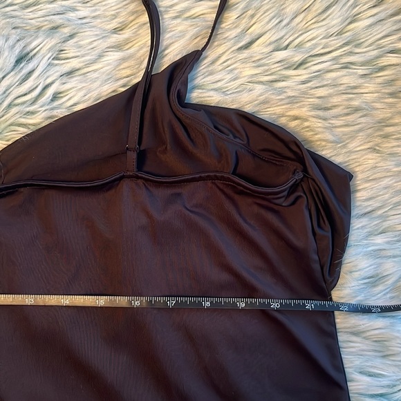 Black Spaghetti Strap Camisole Tank with Ruffle - Picture 8 of 11